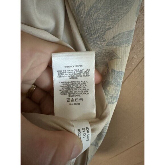 Express Blue & Beige V Neck Floral Long Sleeve‎ Jumpsuit Large Vintage Floral - Picture 8 of 8